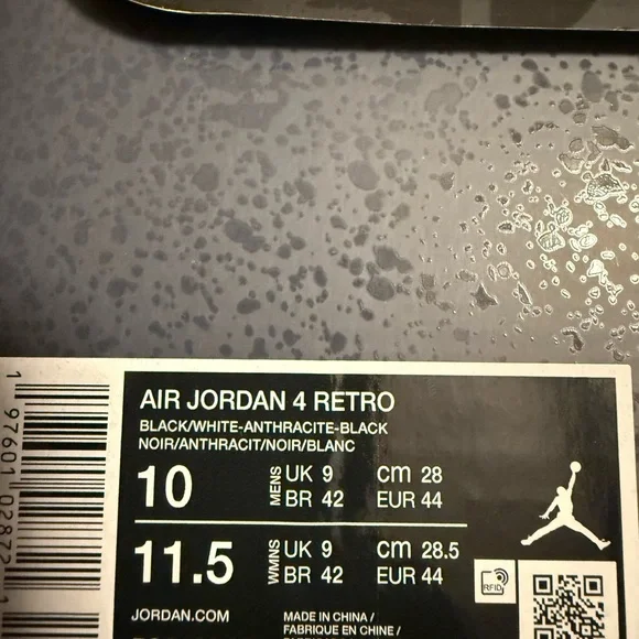 Air Jordan Retro 4 Sneakers in Black and Gray - Picture 8 of 8